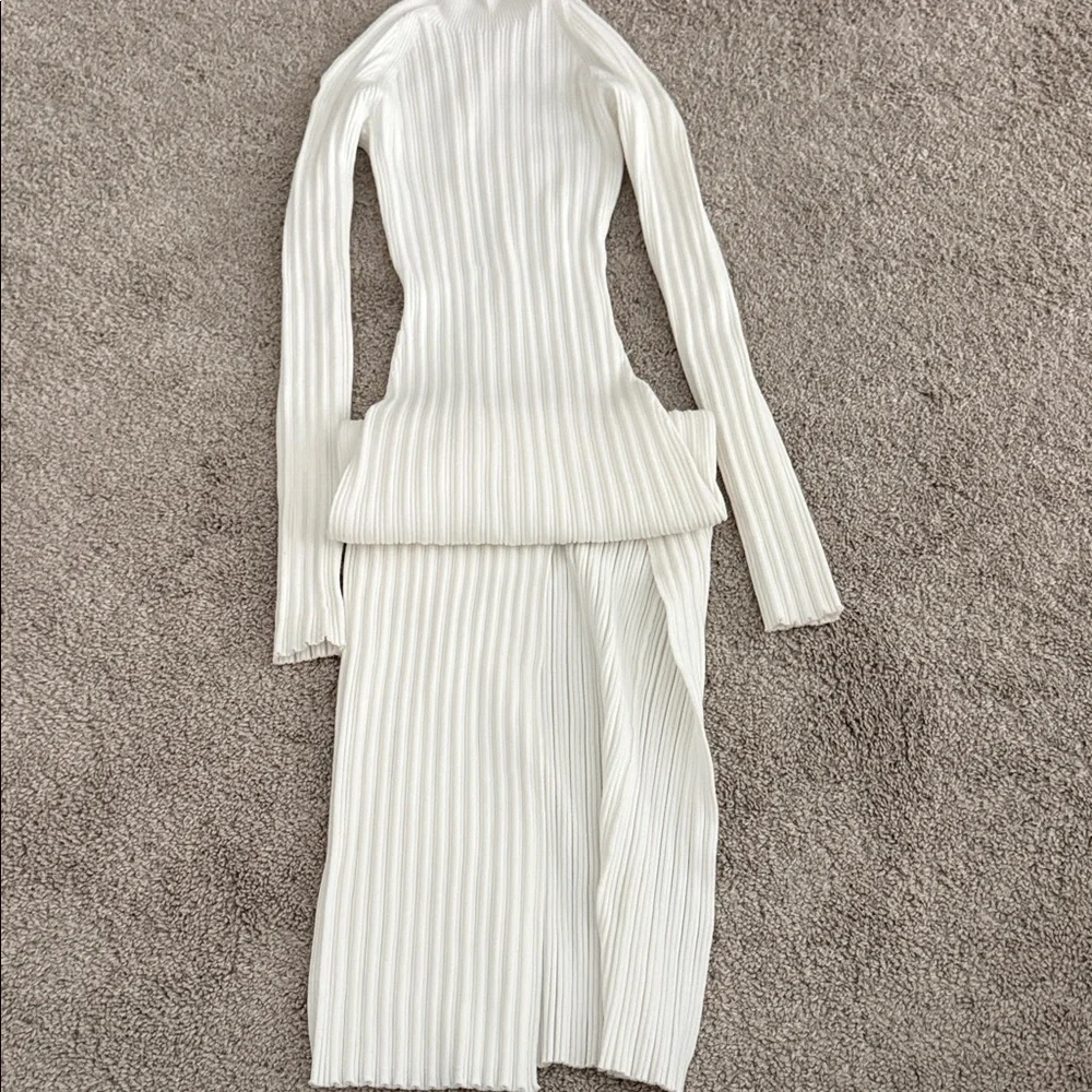 Wilfred Ivory Ribbed Knit Dress - Picture 1 of 3